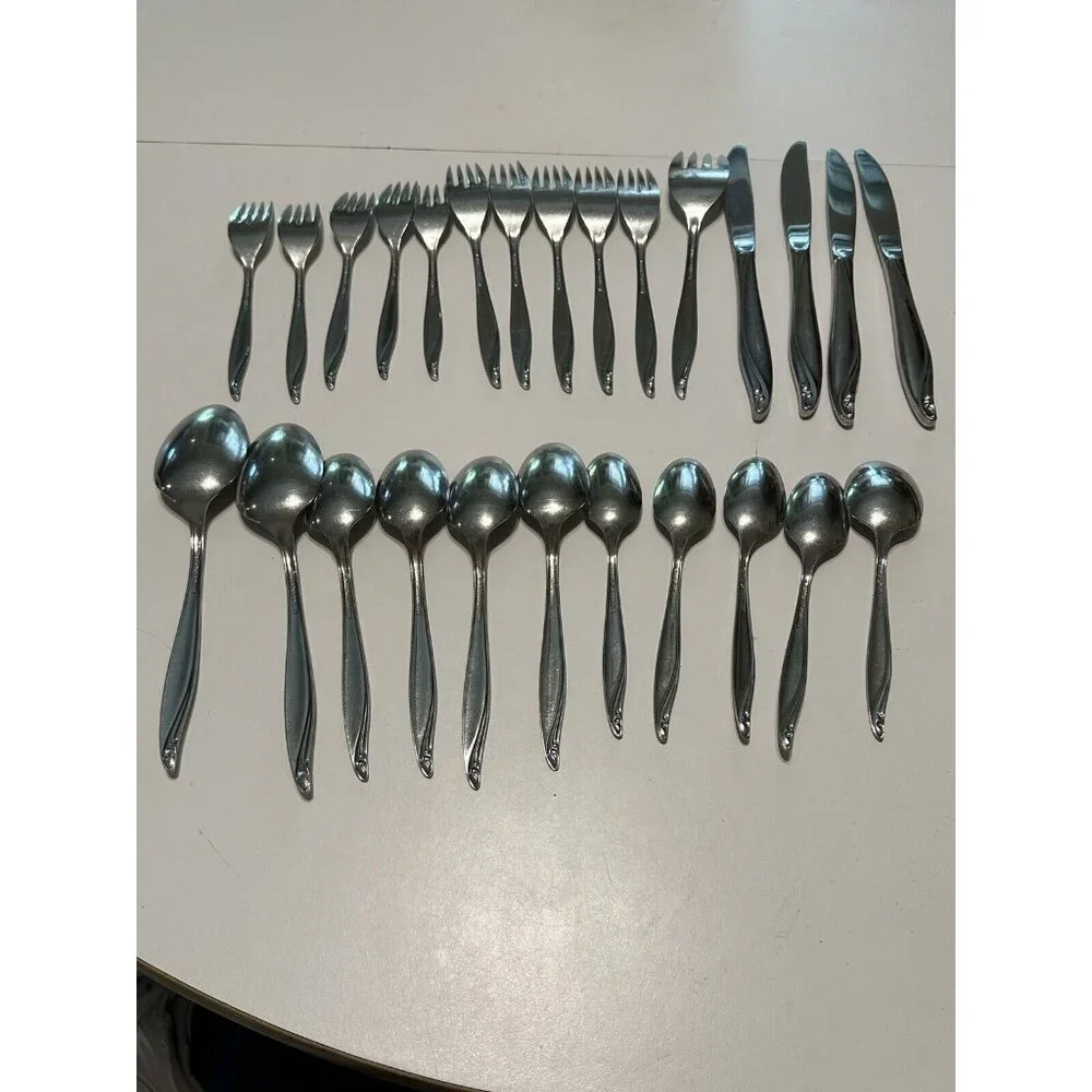 26pcs ROGERS ONEIDA 1881 SURF MAID CABANA Stainless Flatware